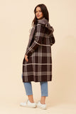 CKM Toronto Check Print Knit Cardigan Chocolate