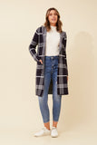 CKM Toronto Check Print Knit Cardigan Navy