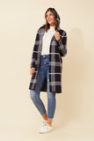 CKM Toronto Check Print Knit Cardigan Navy