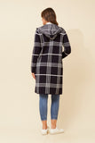 CKM Toronto Check Print Knit Cardigan Navy
