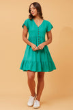 CKM Tulip Babydoll Short Wmns Dress Jade