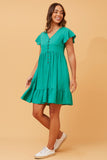 CKM Tulip Babydoll Short Wmns Dress Jade