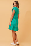 CKM Tulip Babydoll Short Wmns Dress Jade