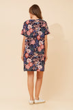 CKM Vine Floral Shift Dress Multi Navy