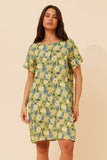 CKM Floral Shift Dress Green