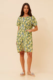 CKM Floral Shift Dress Green