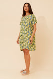 CKM Floral Shift Dress Green