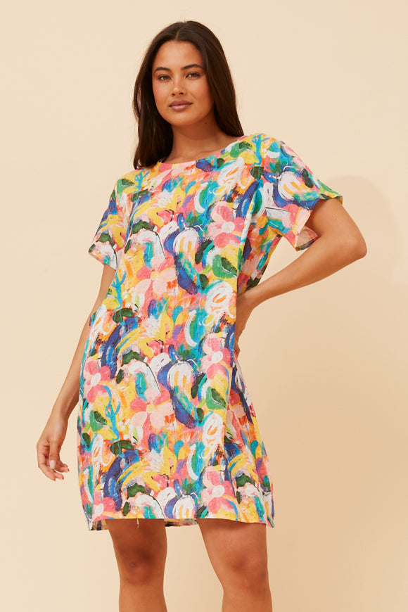 CKM Vine Printed Shift Dress Multi