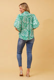 CKM Wilkie Boho Puff Sleeve Wmns Shirt Jade