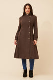 CKM Long Fit & Flare Coat Chocolate