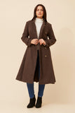 CKM Long Fit & Flare Coat Chocolate