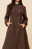 CKM Long Fit & Flare Coat Chocolate