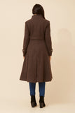 CKM Long Fit & Flare Coat Chocolate
