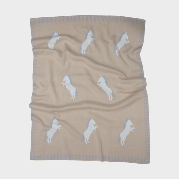 Korango Unicorn Knit Blanket Ivory