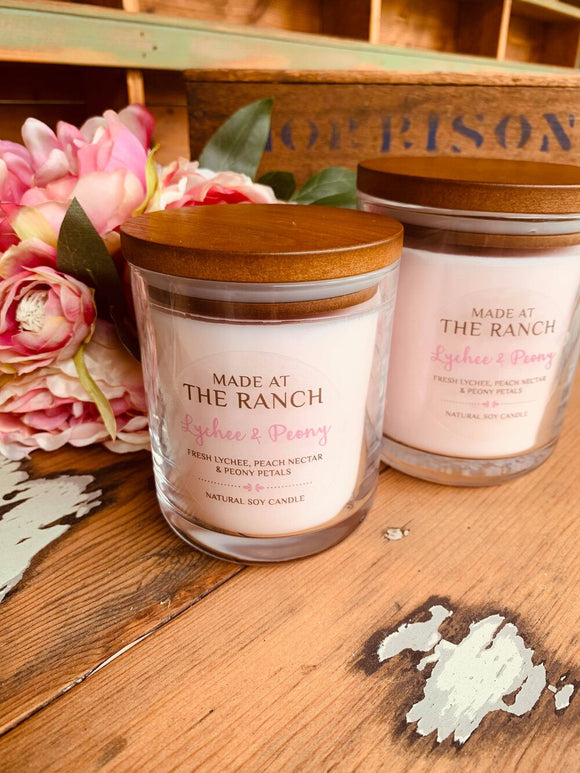 Made At The Ranch Candle Lychee & Peony Travel Tin