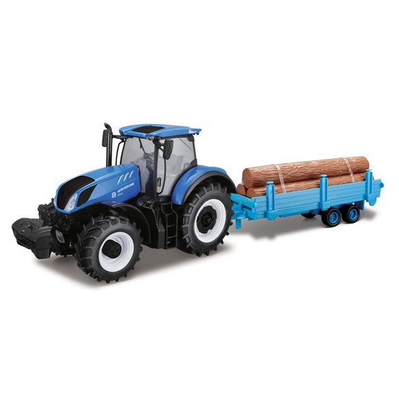 Bburago 1:32 New Holland T7-315 Tractor & Log Trailer