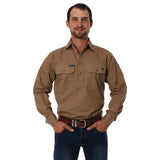 Ringers Western King River Mens 1/2 Button Work Shirt Clay