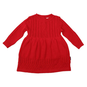 Korango Kids Textured Knit Dress Red