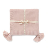 Aster & Oak Pink Chunky Knit Blanket