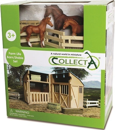 CollectA Barn Stable Set w Horse & Acc