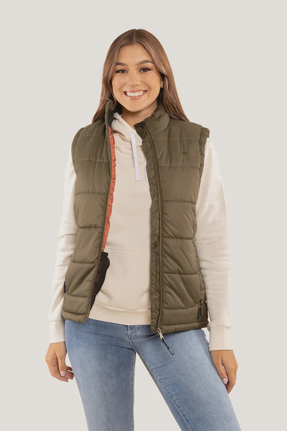 Ringers Western Bayside Wmns Puffer Vest Military Green