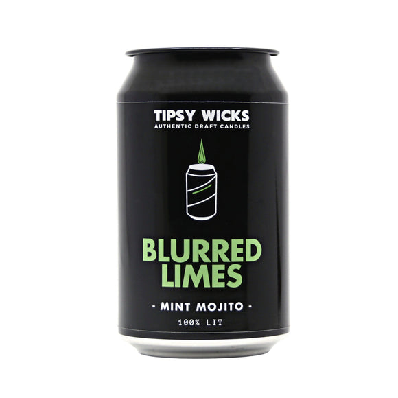 Tipsy Wicks Alcohol Scented Candles 330ml Can Blurred Limes