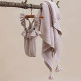 Aster & Oak Chunky Knit Blanket Violet