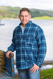 Lee Valley Collar Fleece Lined Flannel Unisex Shirt Blue Check