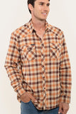 Ringers Western Cooma Mens Flanno Semi Fitted Shirt Dark Sand