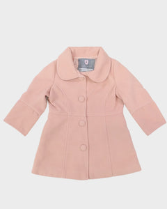 Korango Kids Faux Wool Collared Overcoat Pink