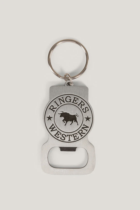Ringers Western Foxwell Bottle Opener Keyring Silver