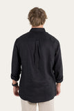 Ringers Western Glenmorgan Men’s Relaxed Linen Dress Shirt Black