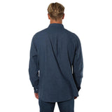 Ringers Western Glenmorgan Mens Relaxed Linen Dress Shirt Steel Blue