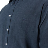 Ringers Western Glenmorgan Mens Relaxed Linen Dress Shirt Steel Blue