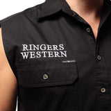Ringers Western Hawkeye Mens Sleeveless Shirt Black