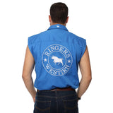 Ringers Western Hawkeye Mens Sleeveless Shirt Blue