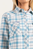 Ringers Western Junee Wmns Flanno Semi Fitted Shirt Arctic Blue