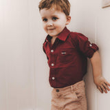 Love Henry Kids Dress Shirt Maroon