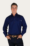 Ringers Western King River Mens 1/2 Button Work Shirt Navy