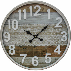 Lavida Metal Frame Clock M/Media Natural 60cm