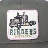 Ringers Western Long Haul Trucker Cap Army & Pink