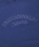 Fare & Dinkum Mens Trademark Vintage Embroidered Hoodie Cobalt