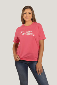 Ringers Western Monash Wmns Loose Fit Tee Melon & White