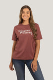 Ringers Western Monash Wmns Loose Fit Tee Washed Burgundy & White