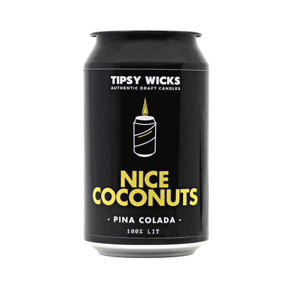 Tipsy Wicks Alcohol Scented Candles 330ml Can Nice Coconuts