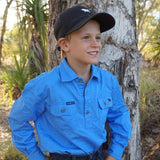 Ringers Western Ord River Kids Work Shirt Blue
