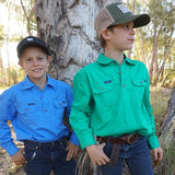 Ringers Western Ord River Kids Work Shirt Blue