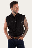 Ringers Western Rob Roy Mens Sleeveless Full Button Work Shirt Black