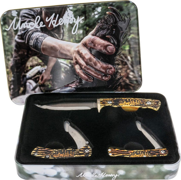Schrade Uncle Henry Wolf 3 Pc Gift Set