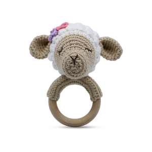 Snuggle Buddies Shaker Ring Toy - Lamb